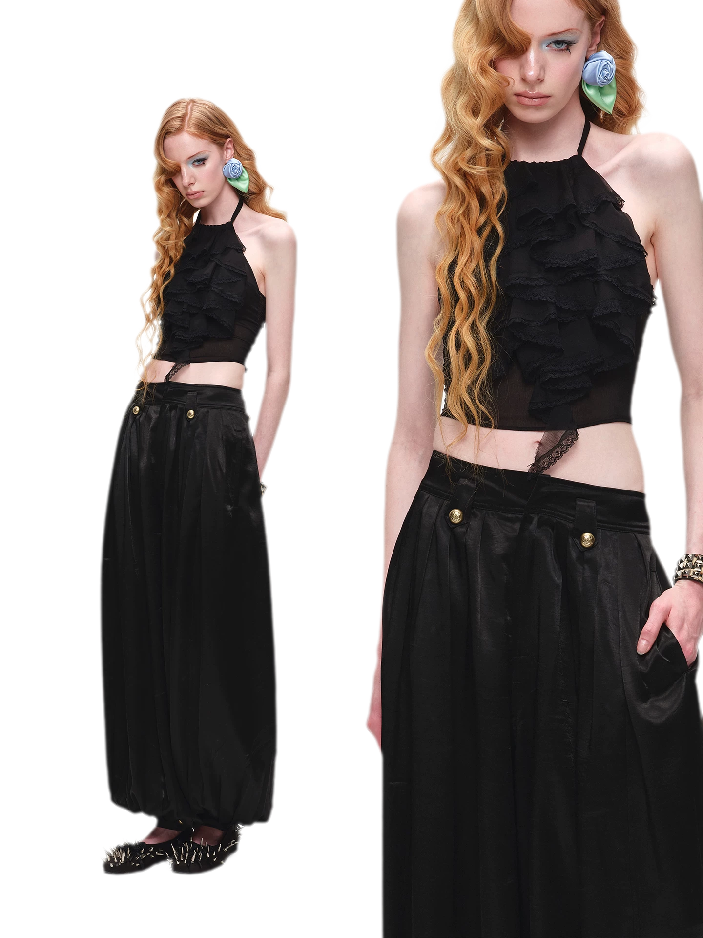 Summer Halter Lace Ruffle Camisole