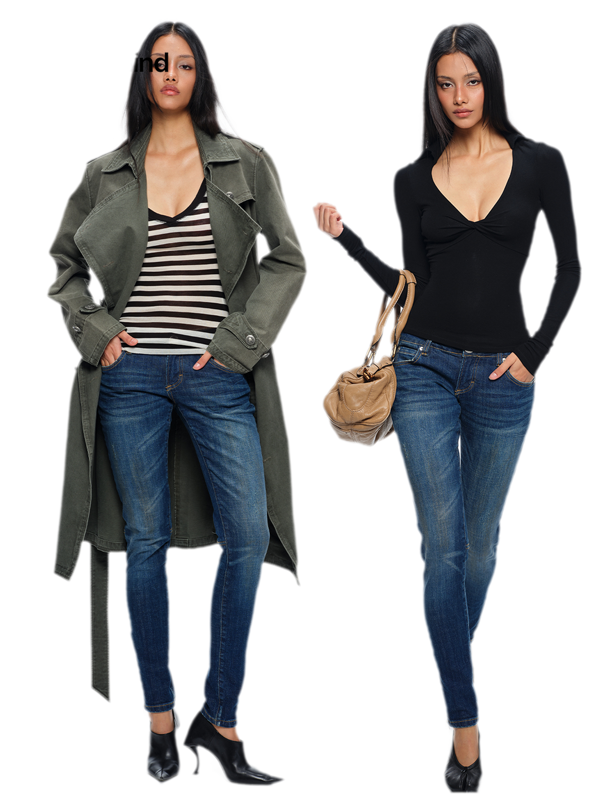 Distressed Low-Rise Slim Jeans