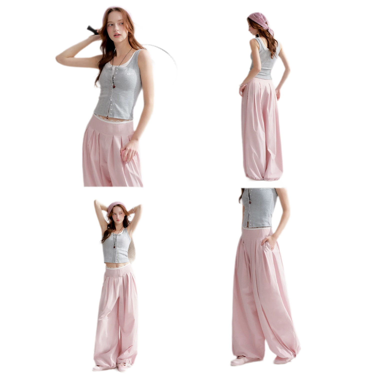 Lightweight Pleated Balloon Pants