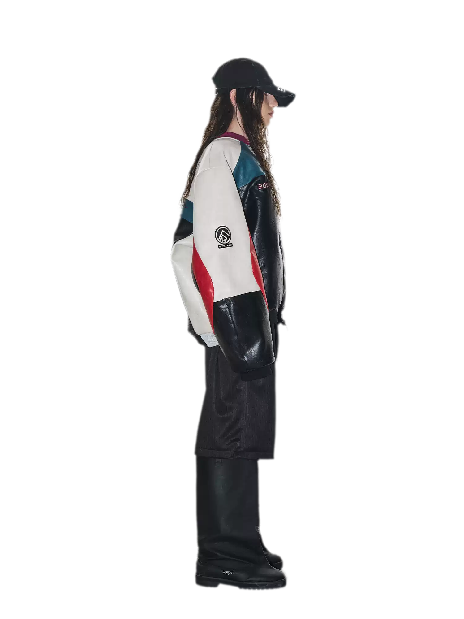Color-Blocked Embroidered Padded Jacket