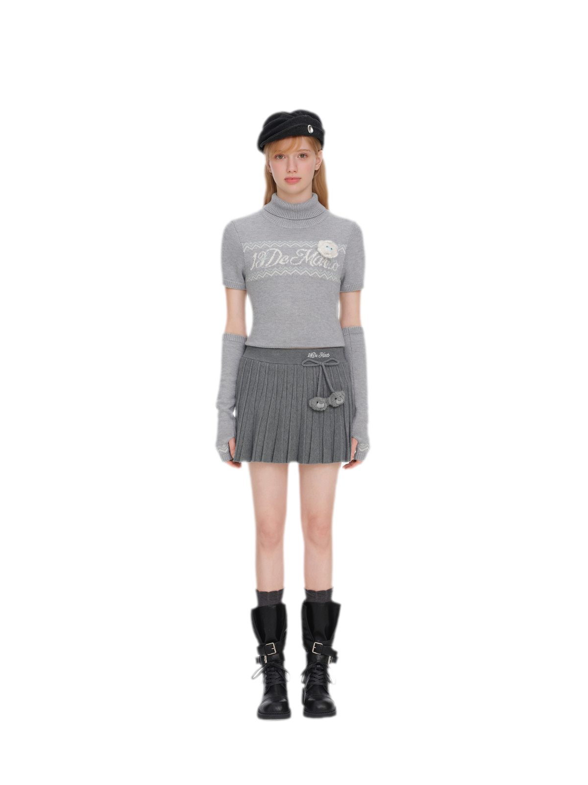 Plissierter Strick-Minirock