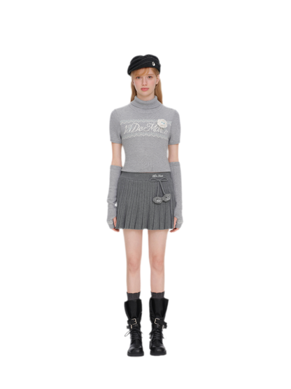 Plissierter Strick-Minirock