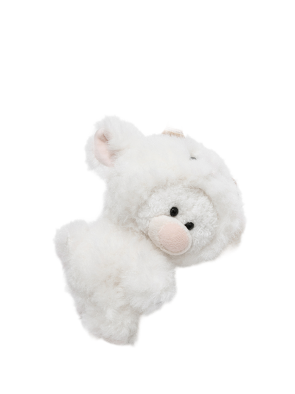 Textured Lamb Bear Zip Hoodie