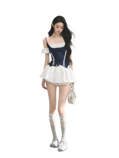 Corset Waist Puff Top