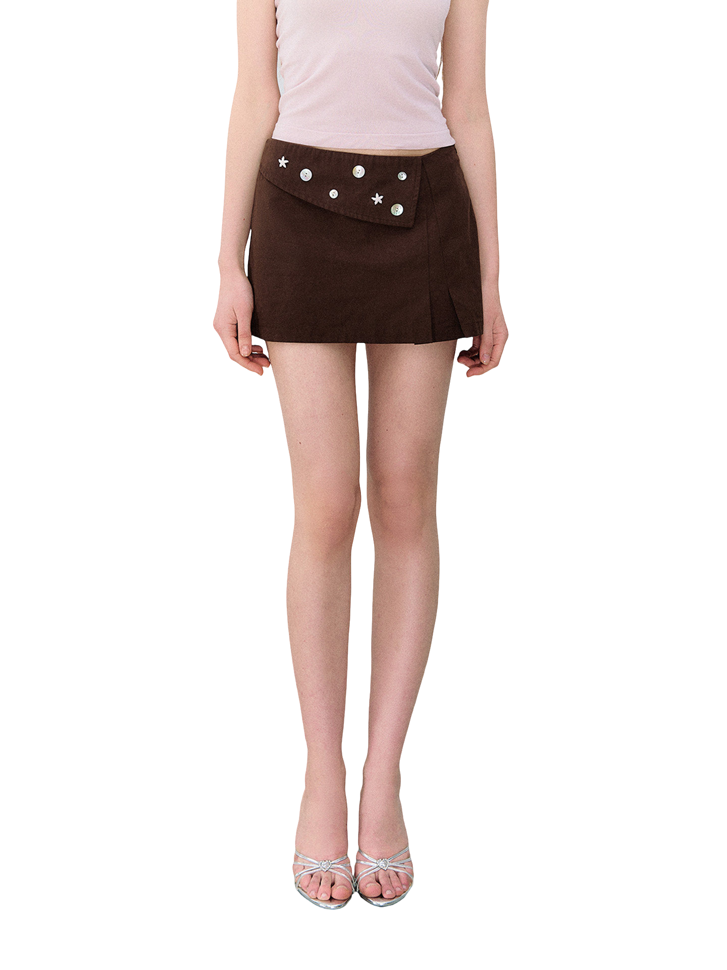 Brown Tone Starburst Asymmetric Skirt