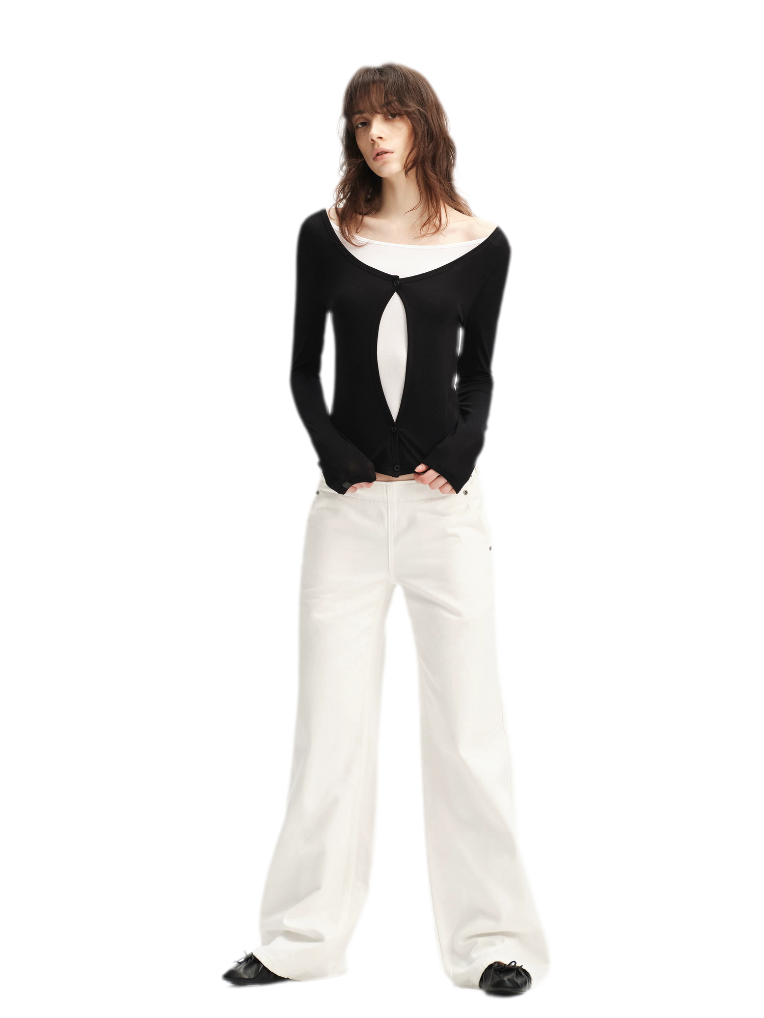 Lyocell Faux Two-Piece Top