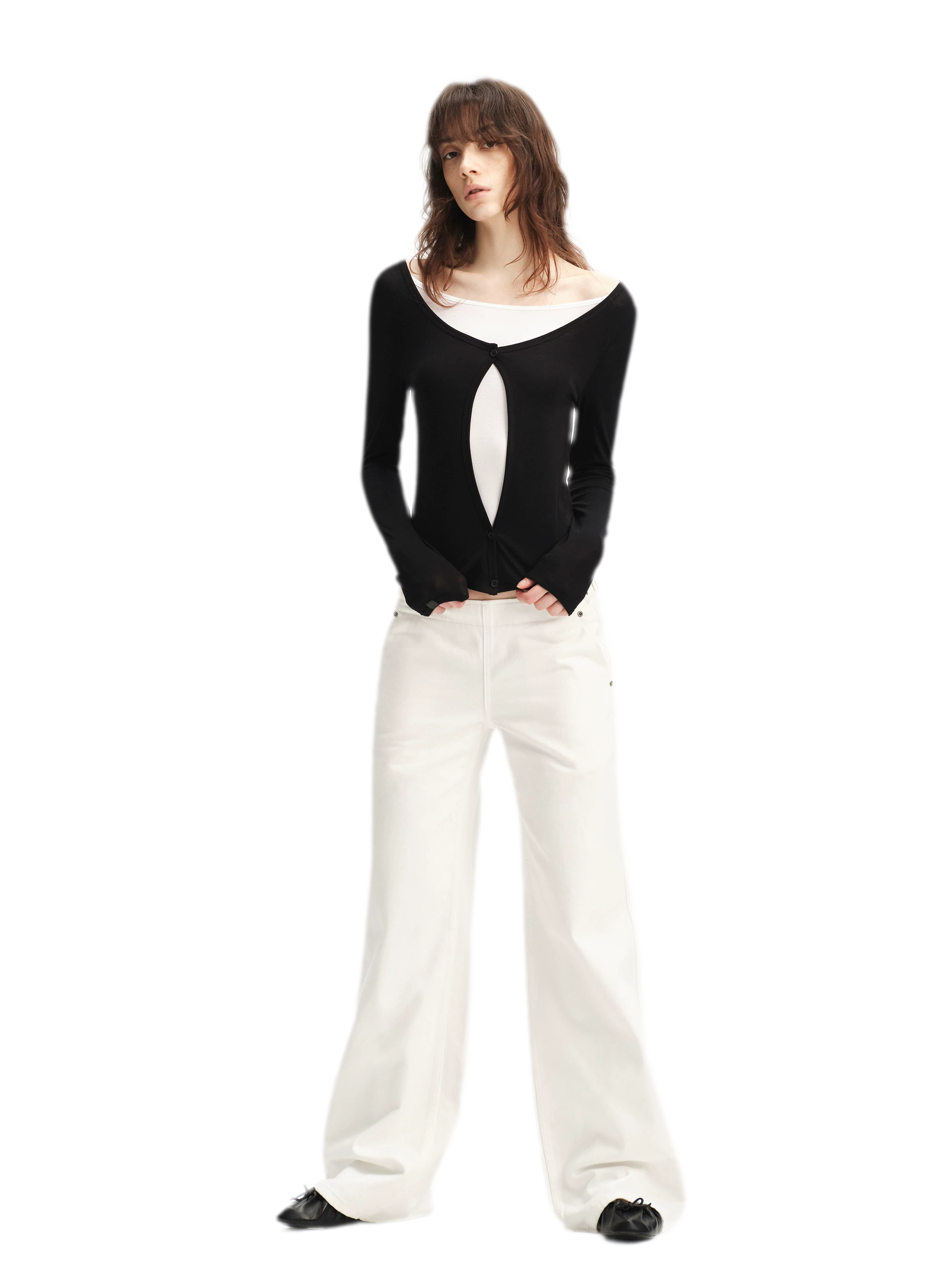Lyocell Faux Two-Piece Top