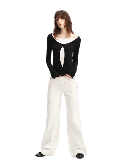 Lyocell Faux Two-Piece Top
