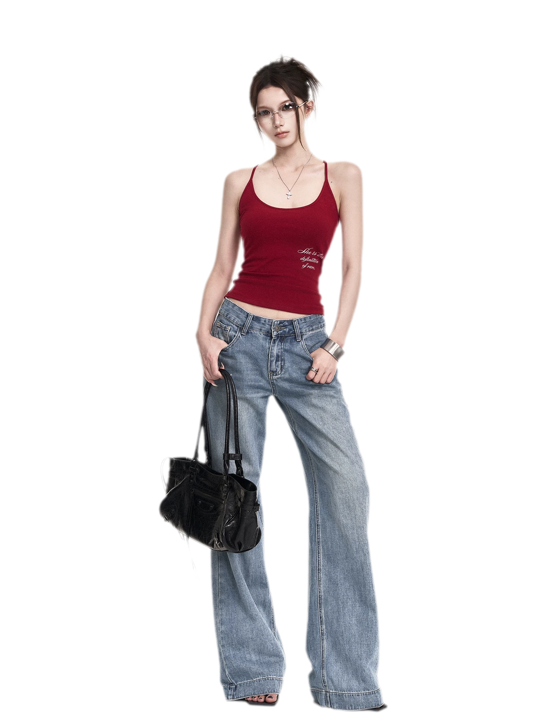 Vintage Wash Straight Jeans