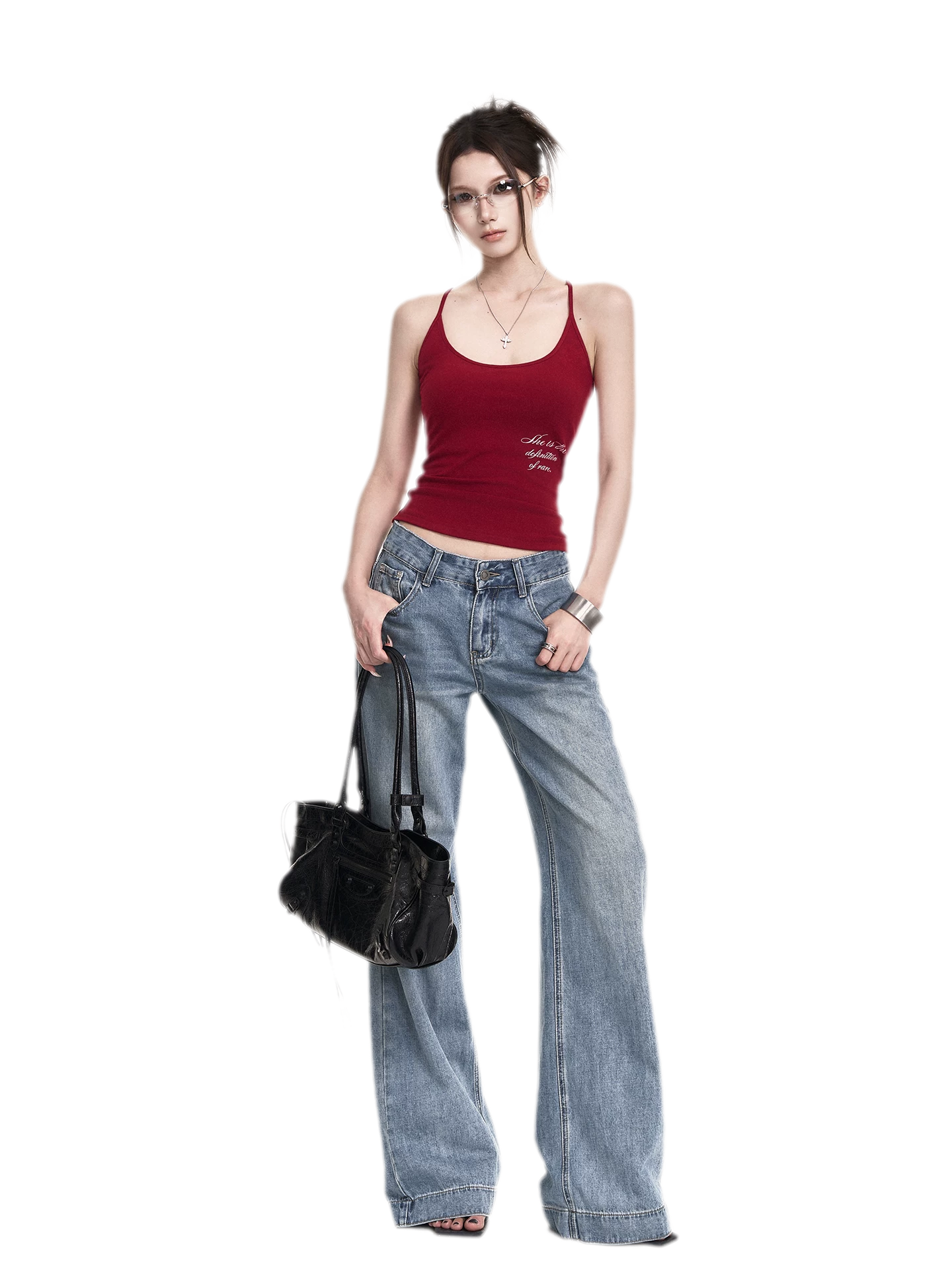 Vintage Wash Straight Jeans