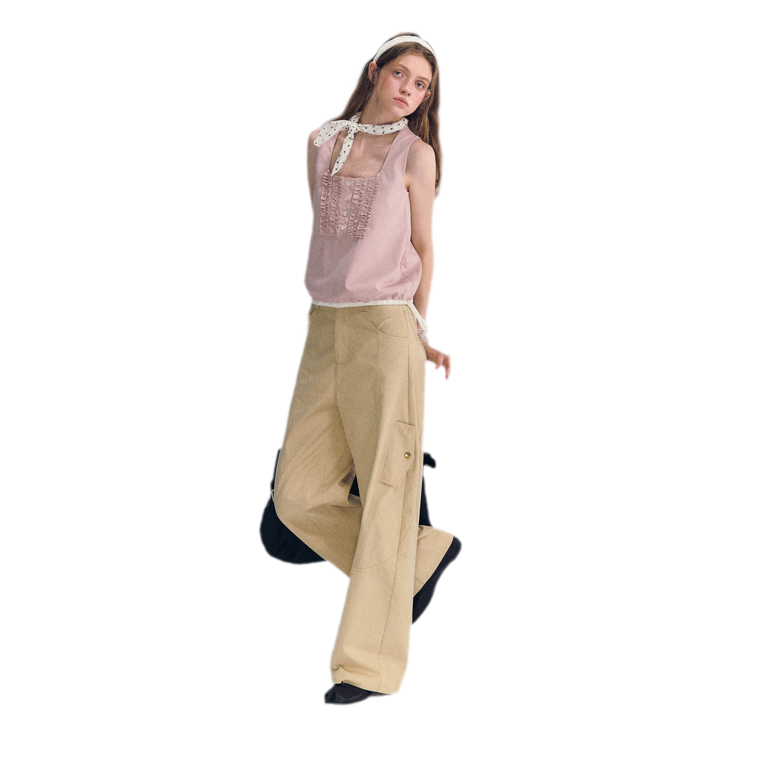 Deconstructed Curved Cargo Pants