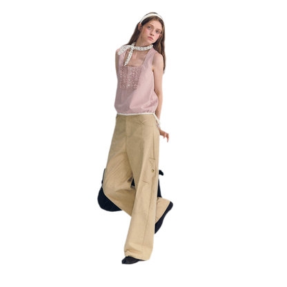 Deconstructed Curved Cargo Pants