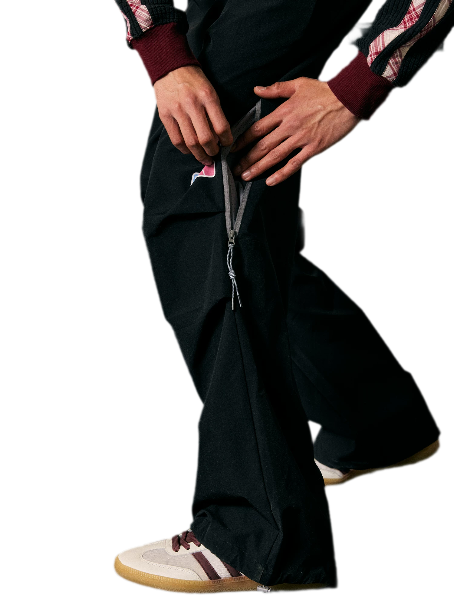 Stretch Contrast Parachute Pants