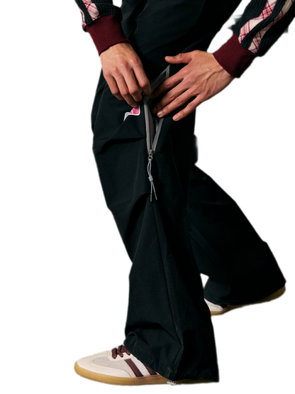 Stretch Contrast Parachute Pants
