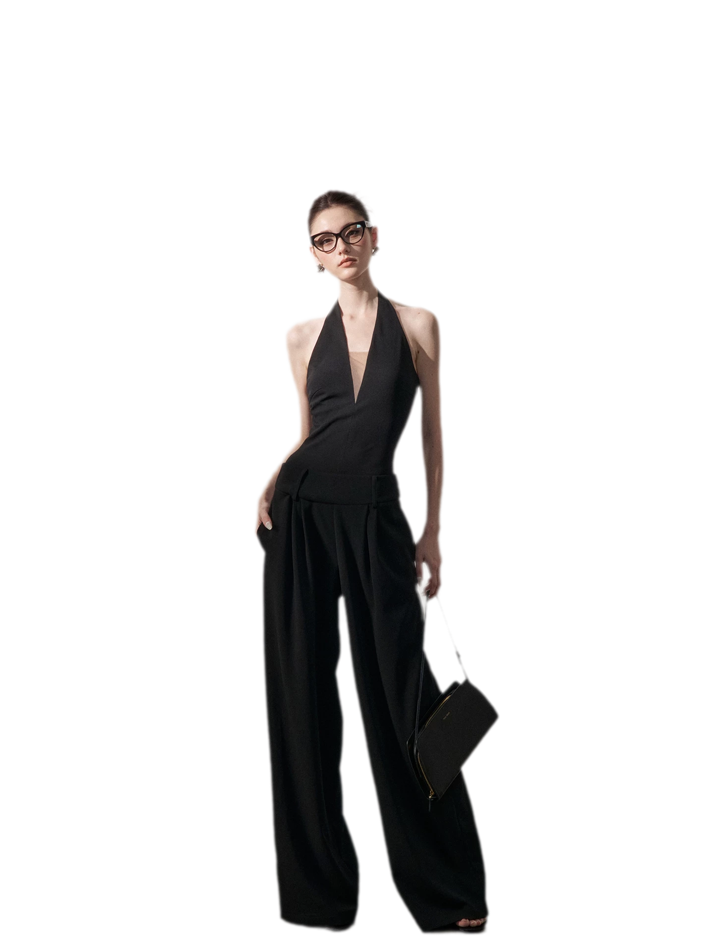 Halter V-Neck Jumpsuit