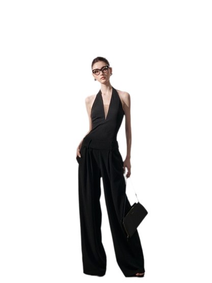 Halter V-Neck Jumpsuit