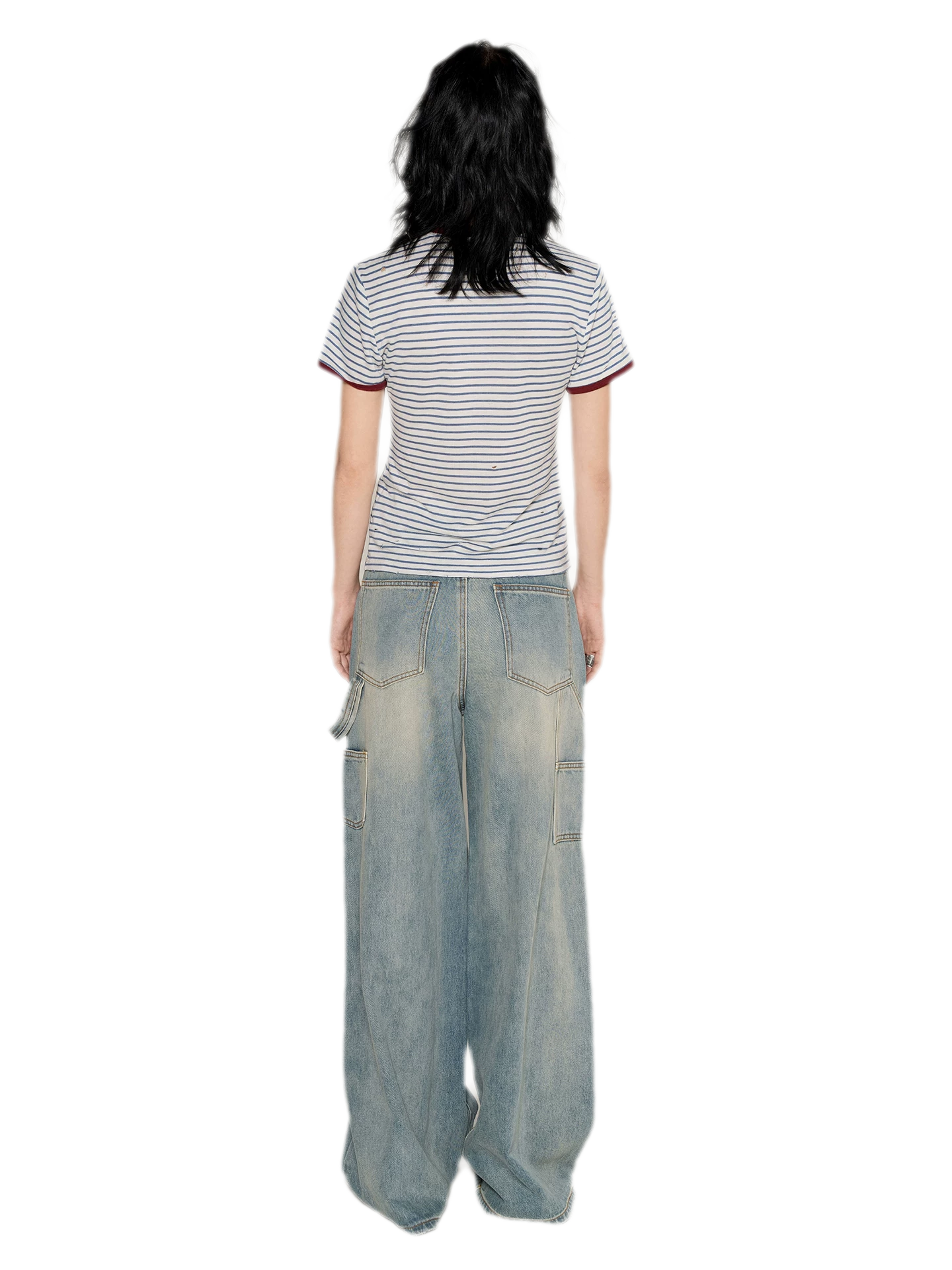Lyocell Contrast Ribbed T-Shirt