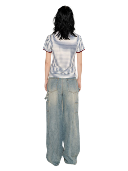 Lyocell Contrast Ribbed T-Shirt