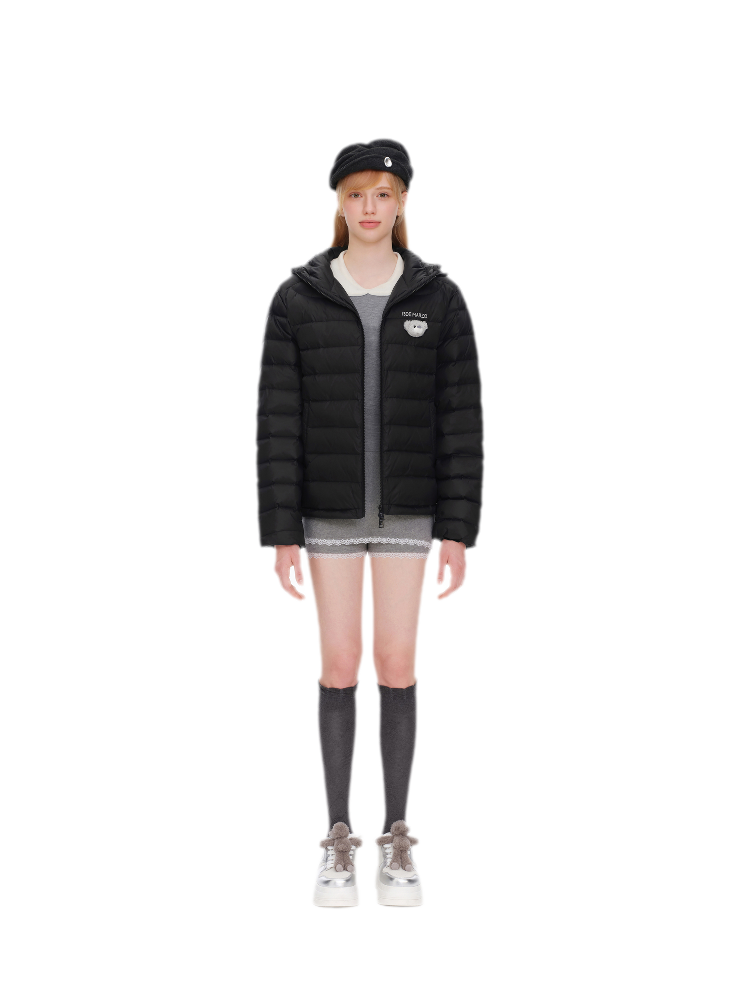 Quilted Hooded Lightweight Down Jacket