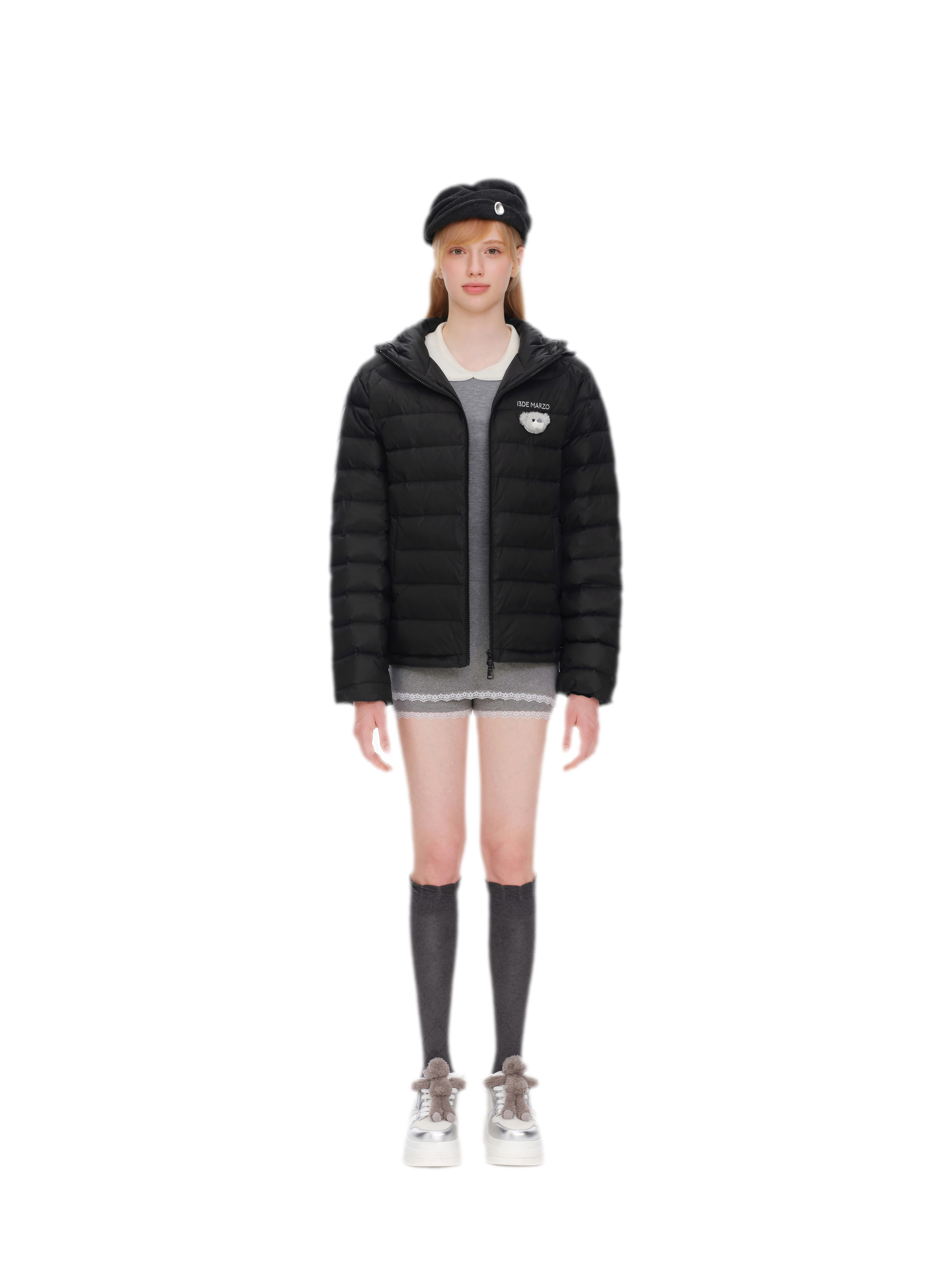 Quilted Hooded Lightweight Down Jacket