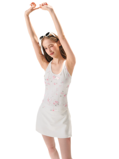 Floral Textured Knit Tank