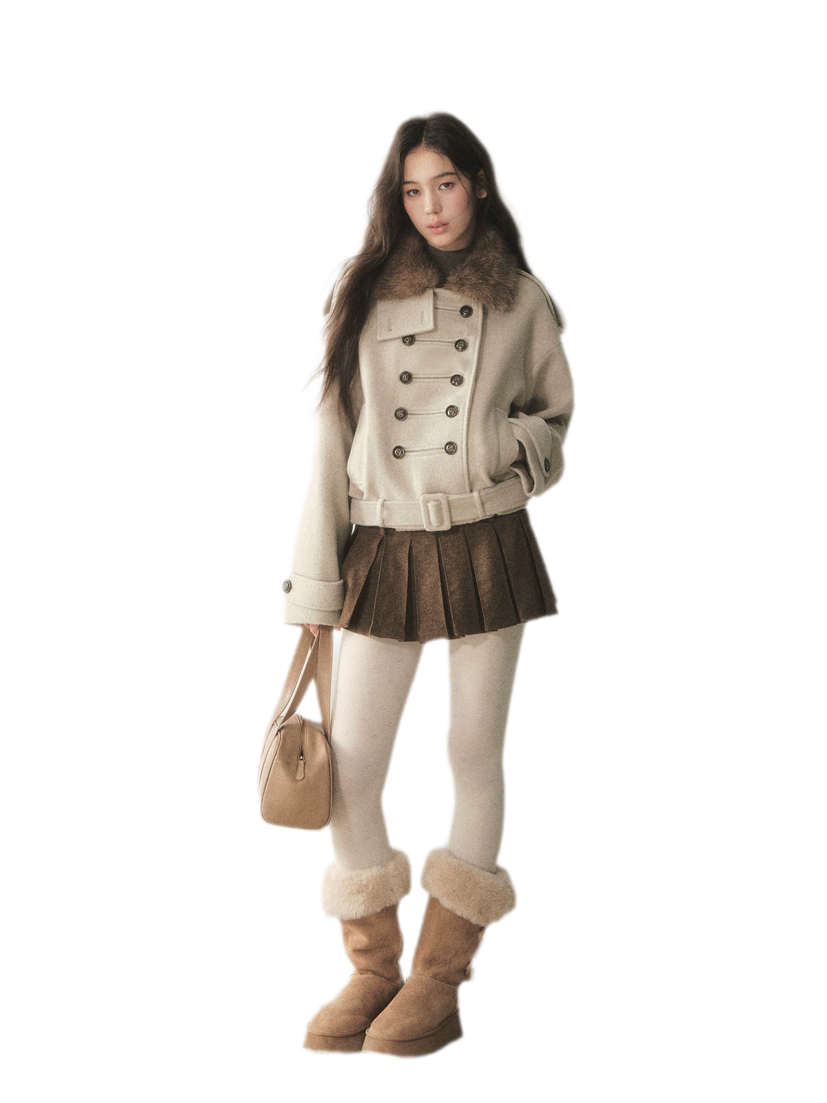 Cappotto corto in lana doppiopetto