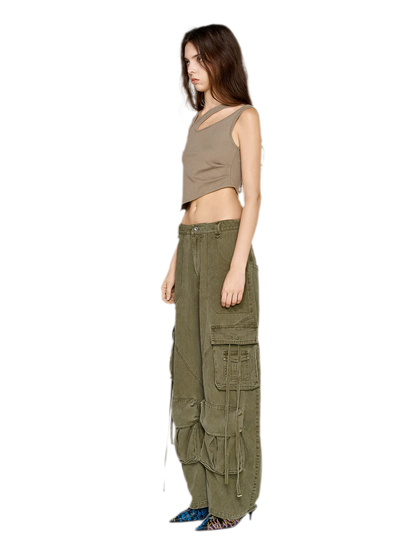 Deconstructed Asymmetric Cutout Tank Top