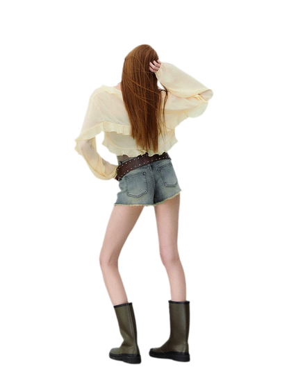 Summer Lightweight Ruffled Sun Protection Short Cardigan