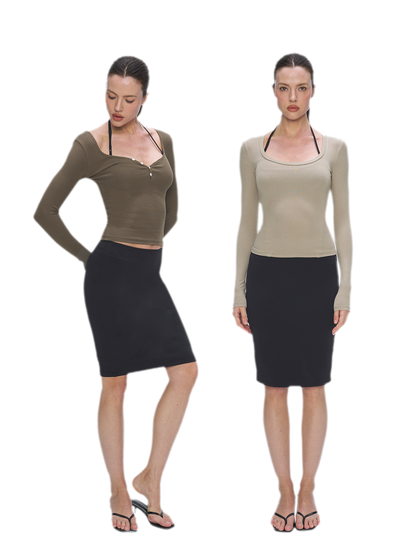 Nude Feel Layered Skirt