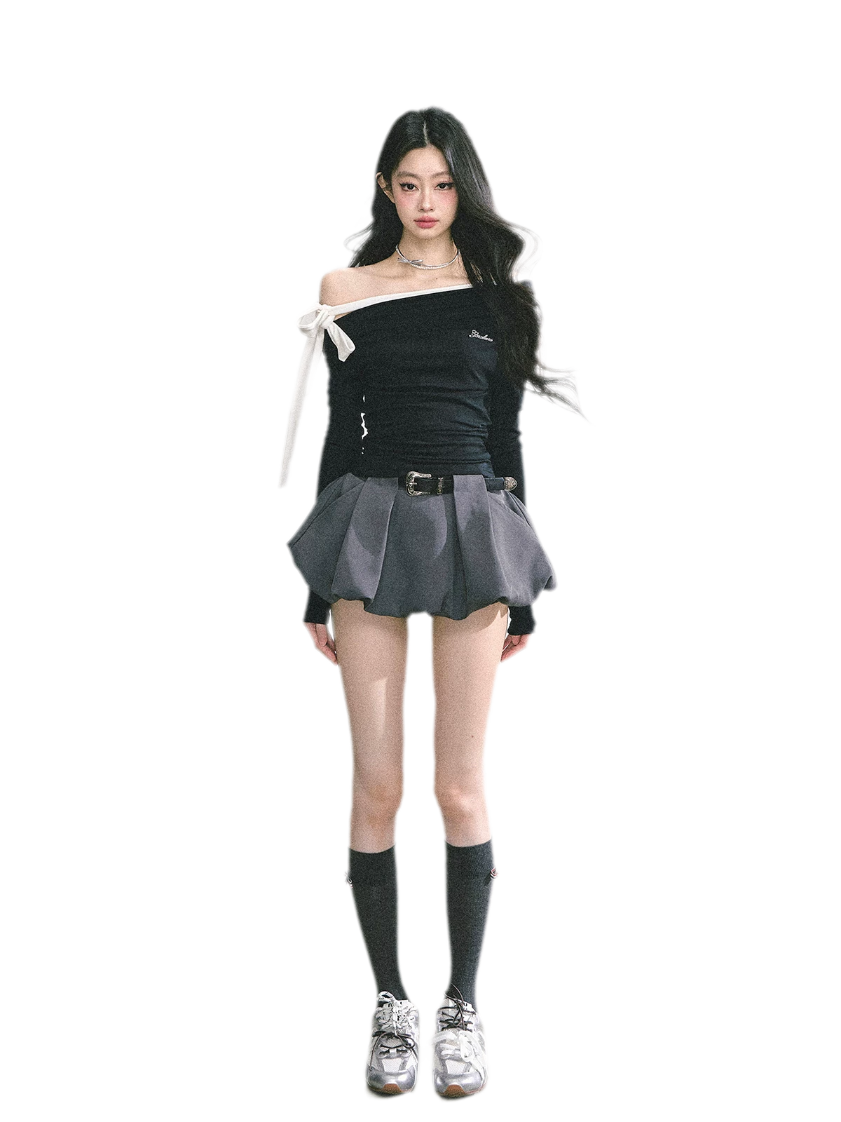 Asymmetrisches gerafftes Crop-T-Shirt