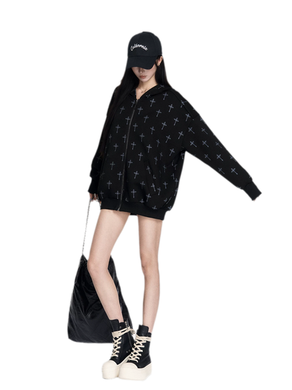 Printed Hooded Trackwear Set