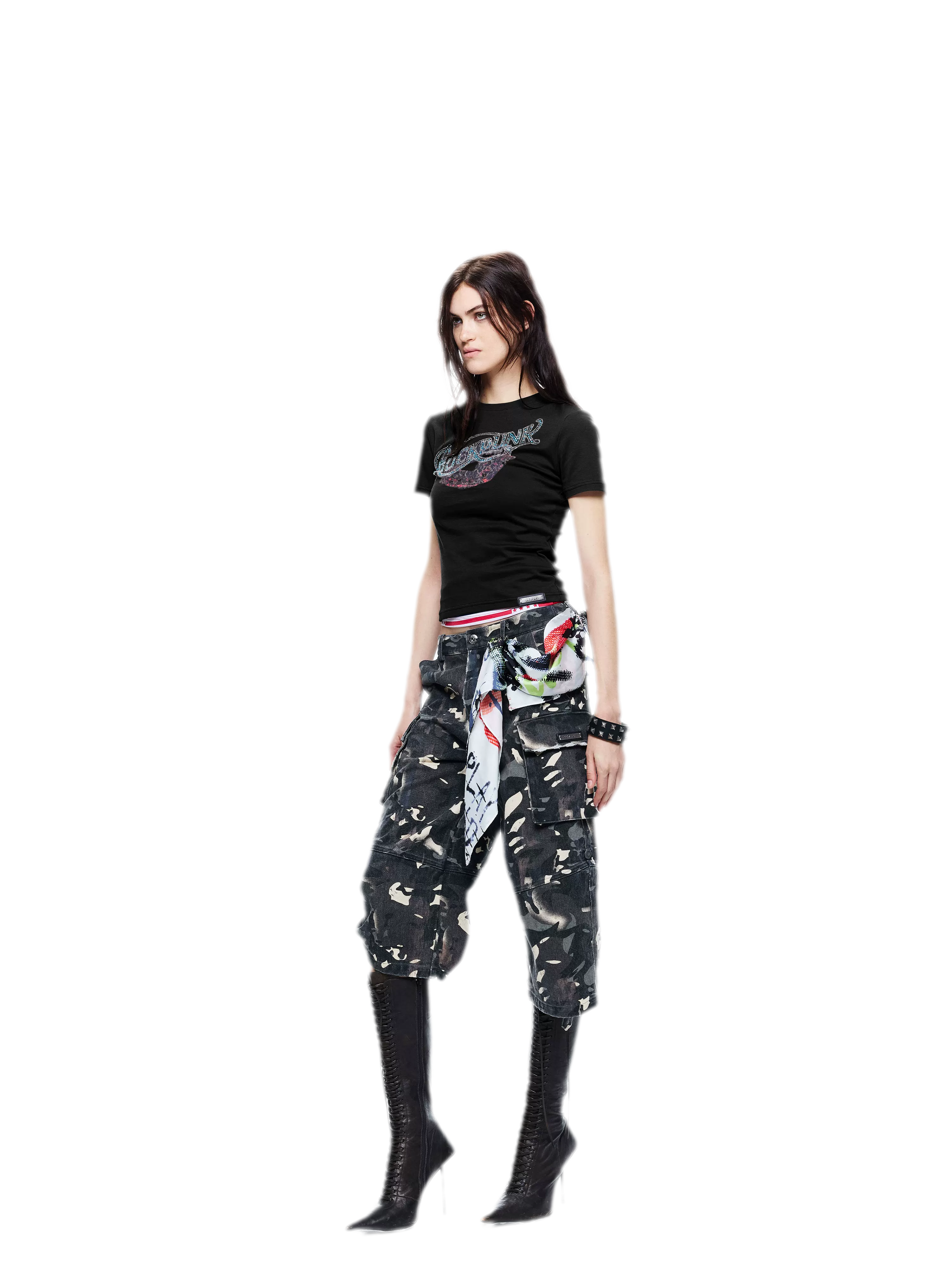 Rhinestone Graphic Slim Tee