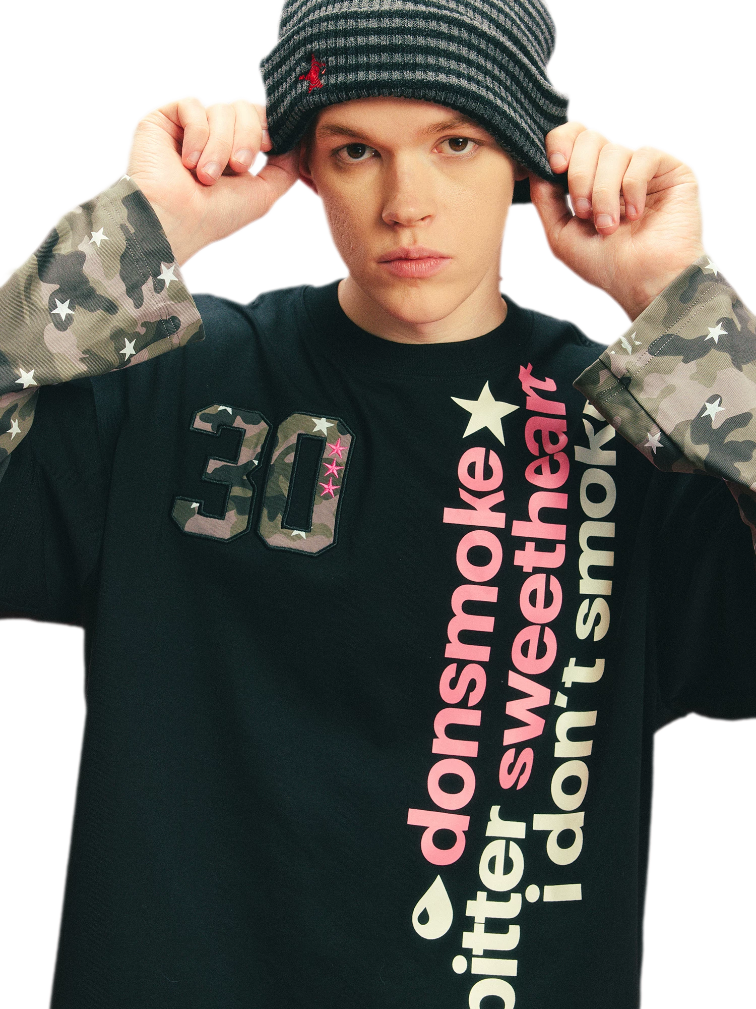 Sorona Oversized Contrast-Sleeve T-Shirt
