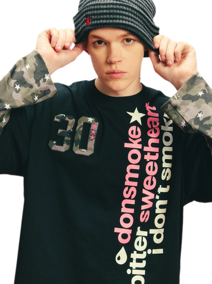Sorona Oversized Contrast-Sleeve T-Shirt