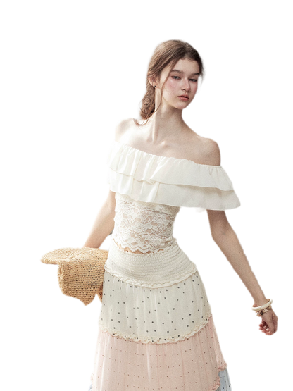 Ruffle Lace Off-Shoulder Top