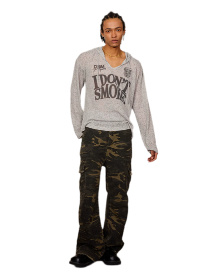Lightweight Openwork Knit Hoodie