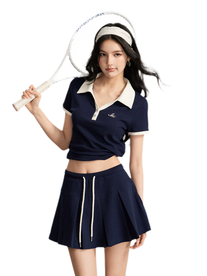 Contrast Polo Set