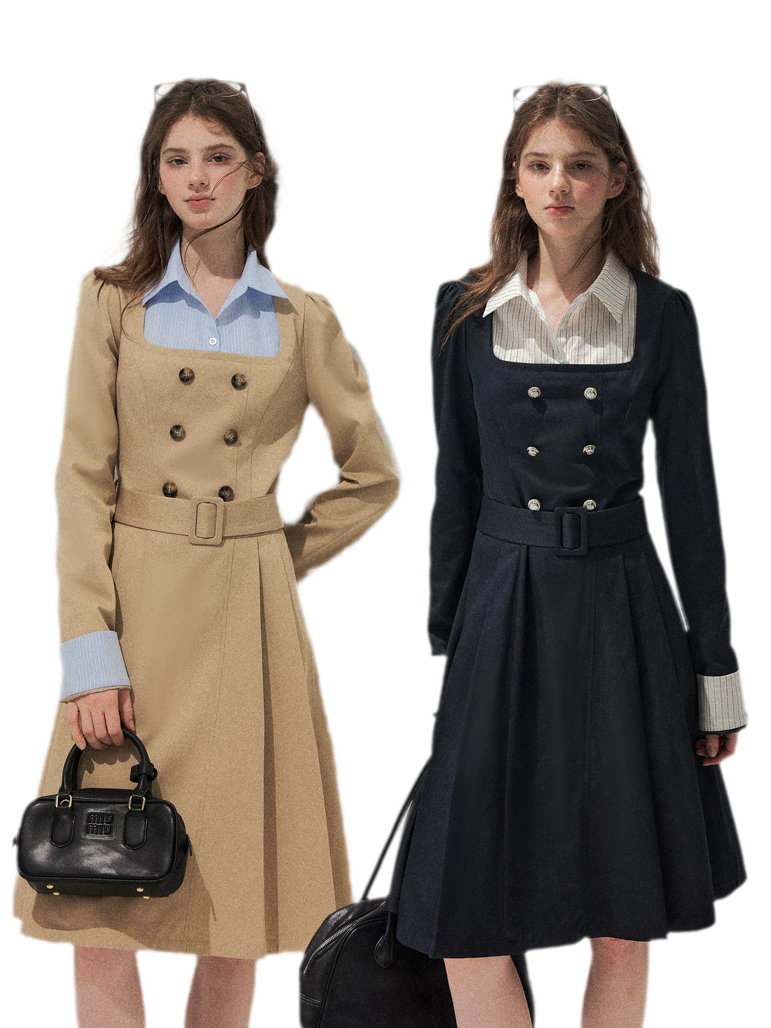 Vintage Trench Collar Dress