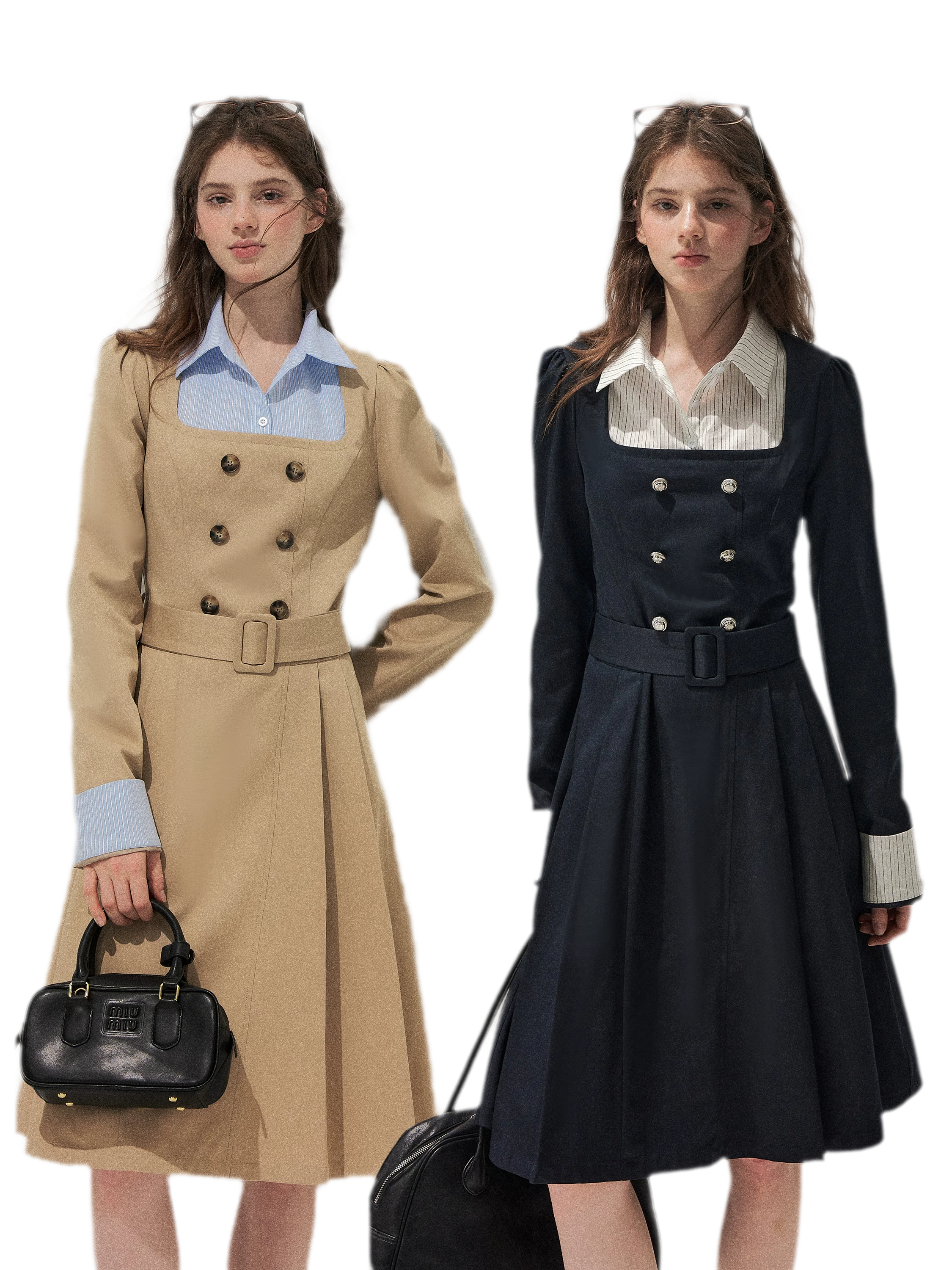 Vintage Trench Collar Dress