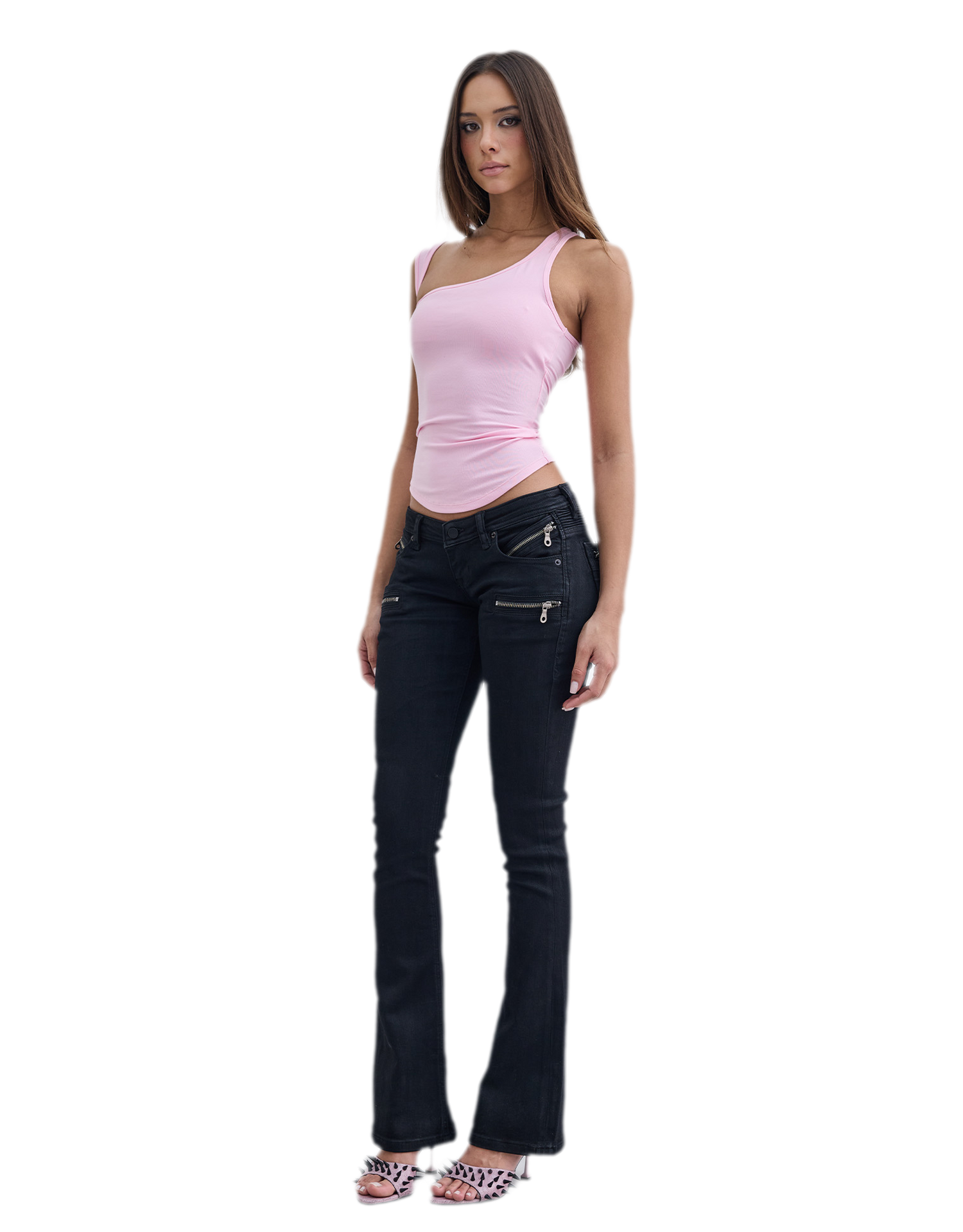 Waxed Slim Flare Jeans