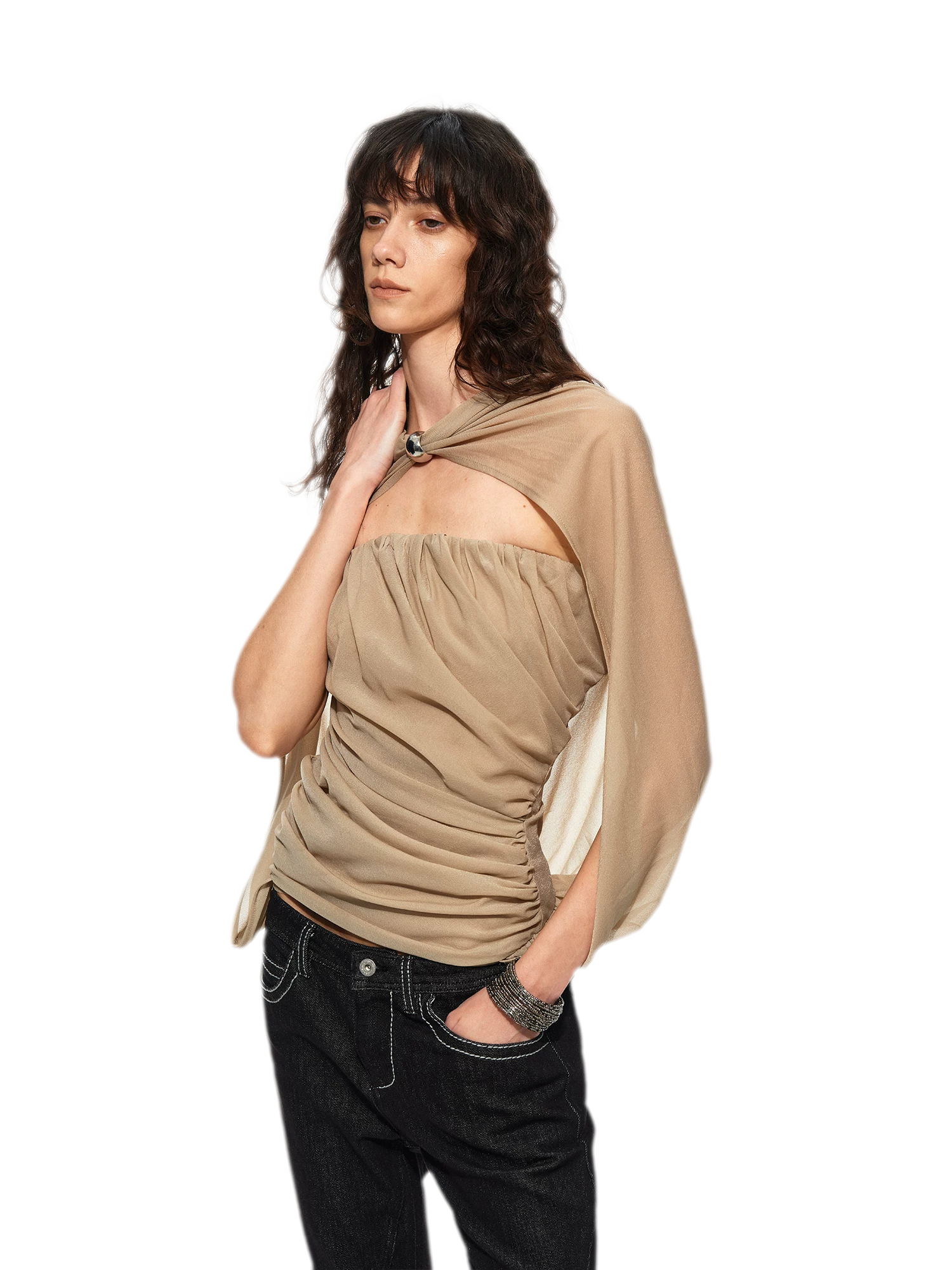 Cape Layer Bustier Top