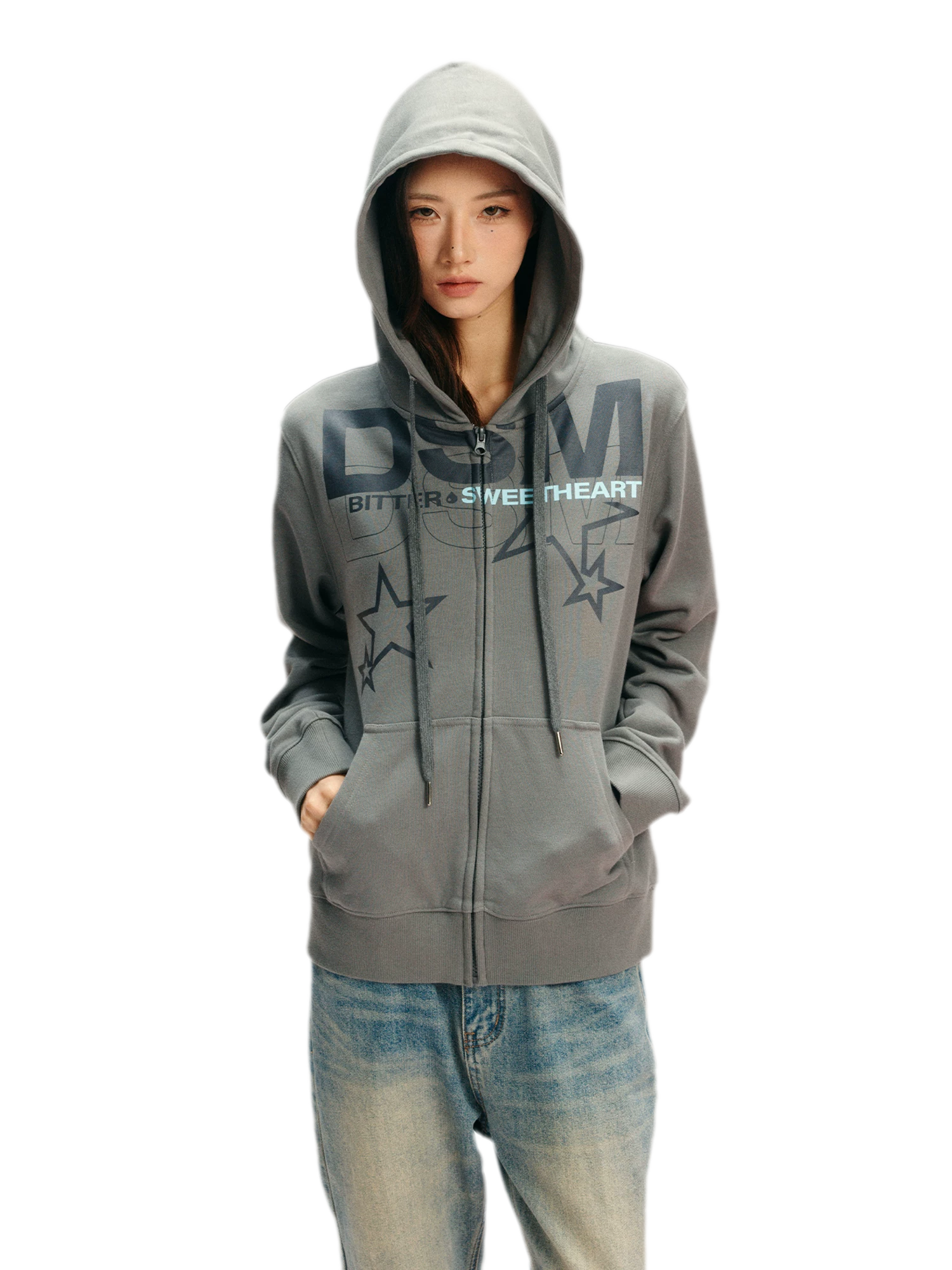 Loopback Fitted Zip-Up Hoodie