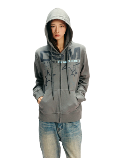 Loopback Fitted Zip-Up Hoodie