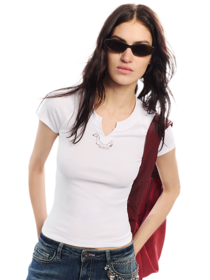 Summer V-neck Slim Fit T-shirt