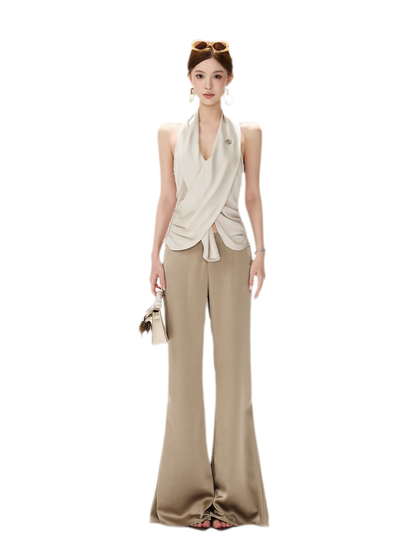 CYNR Satin Drape Flare Pants – view 6