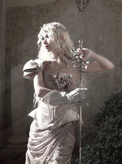 Metallic Floral Armor Corset
