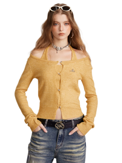 Soft Halter Cropped Cardigan
