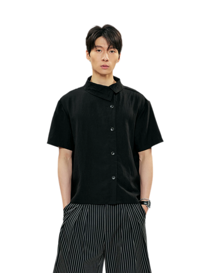 Lyocell Linen Stand Collar Shirt