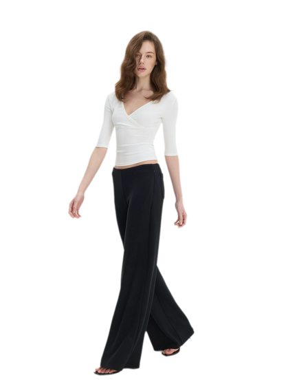 Crossover V-Neck Fitted Top