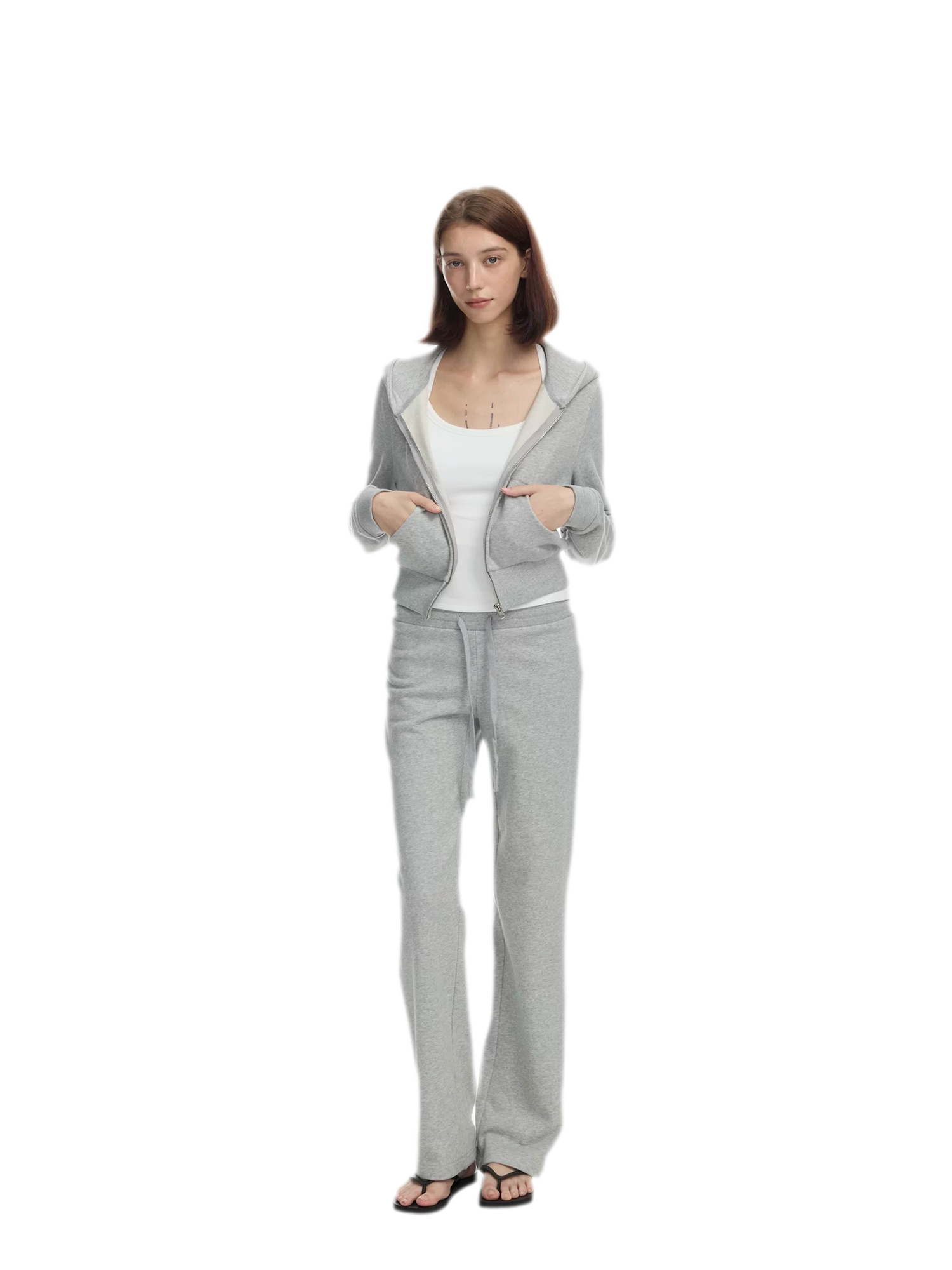 Ribbed Slim-Fit Cropped Hoodie